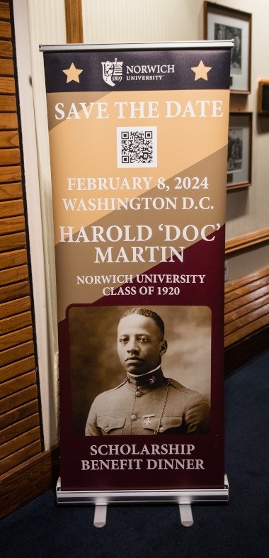 Harold "Doc" Martin '20 Scholarship Benefit Dinner - Washington DC event sign